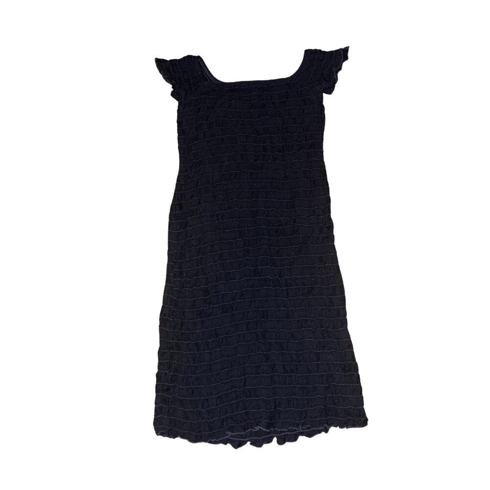 LACAUSA Smocked Midi Dress Cap Sleeve Bodice Size XS Stretch